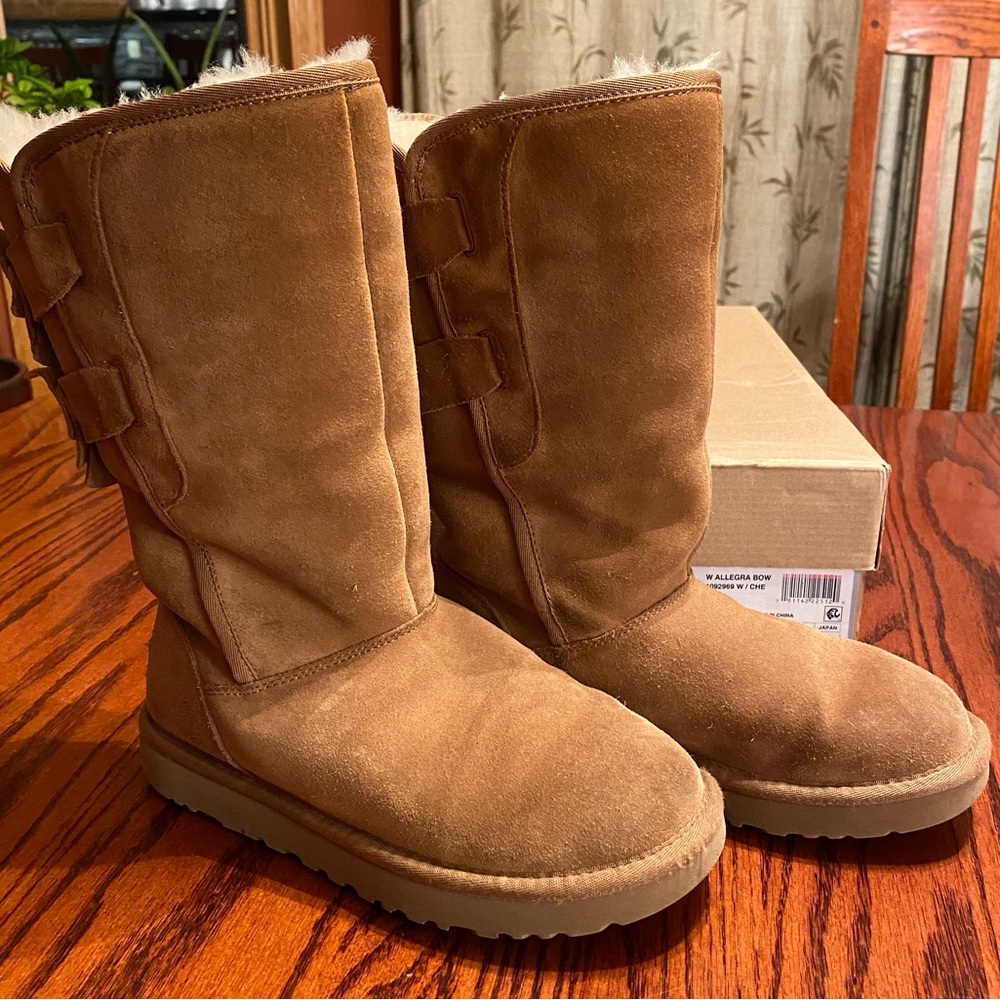 Ugg Allegra Bow tall boots in chestnut, size 6